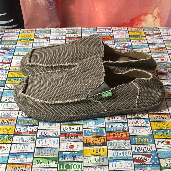 Sanuk Men’s Canvas Slip-On Loafers Brown Size 10 - Picture 1 of 8